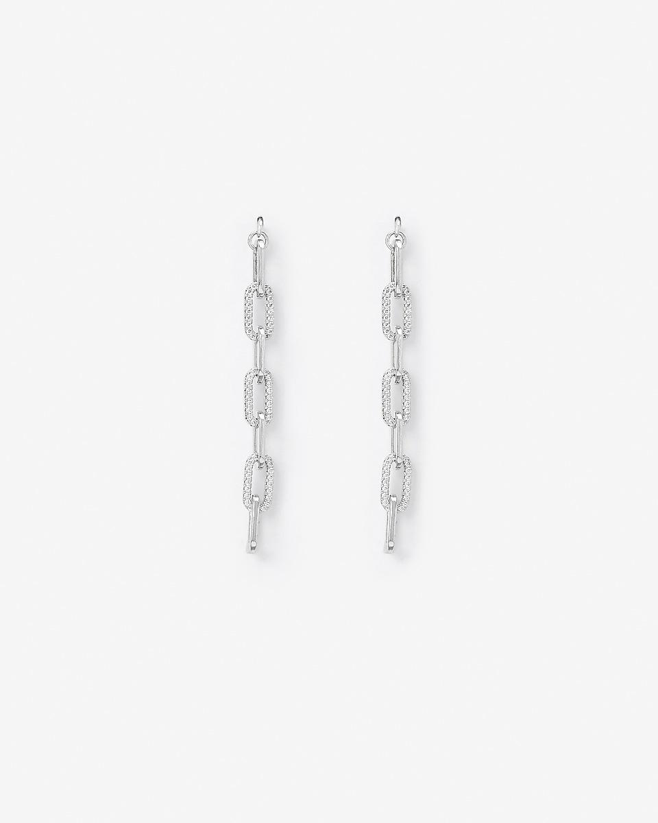 silver chain link earrings