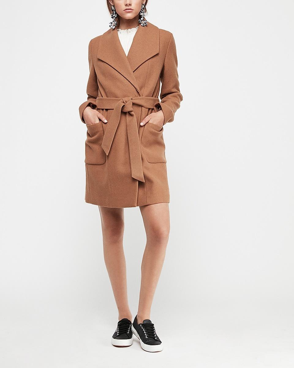 wrap front coat