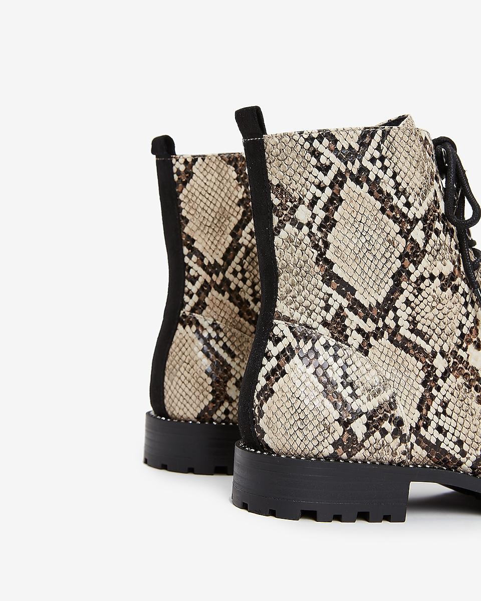 womens snake print boots