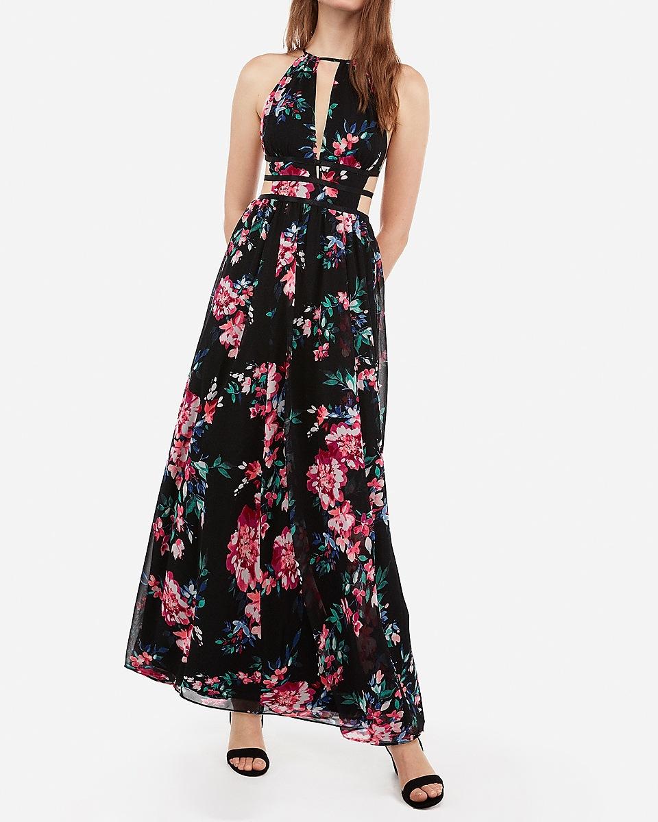 Express Floral Print Strappy Side ...