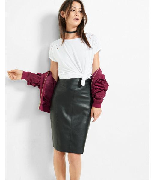 leather pencil skirt express
