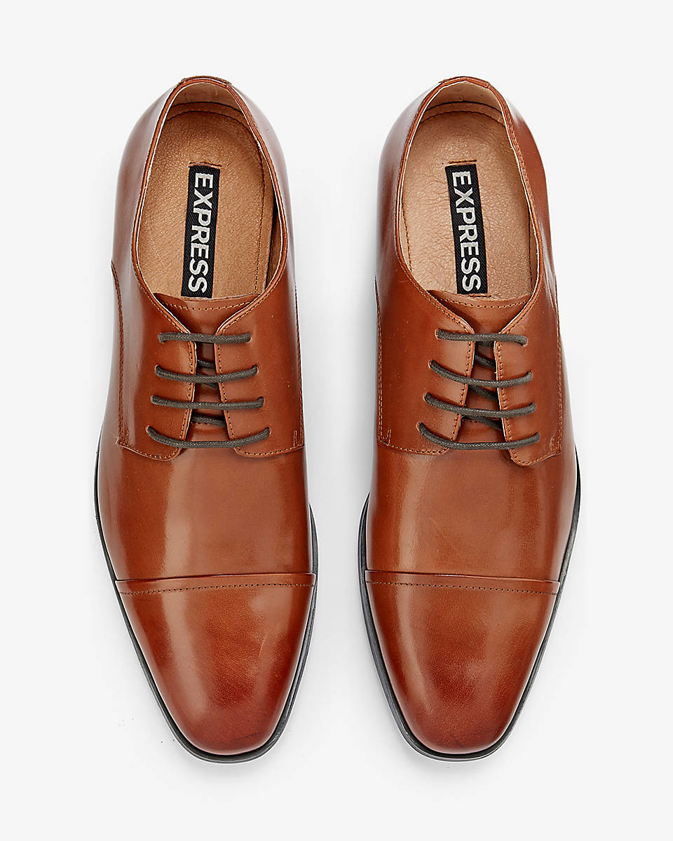 Express Brown Leather Oxford Dress Shoe in Brown for Men Express Brown Leather Oxford Dress Shoe in Brown for Men