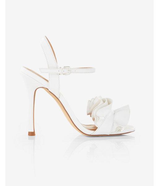 White ruffle heels Clearance