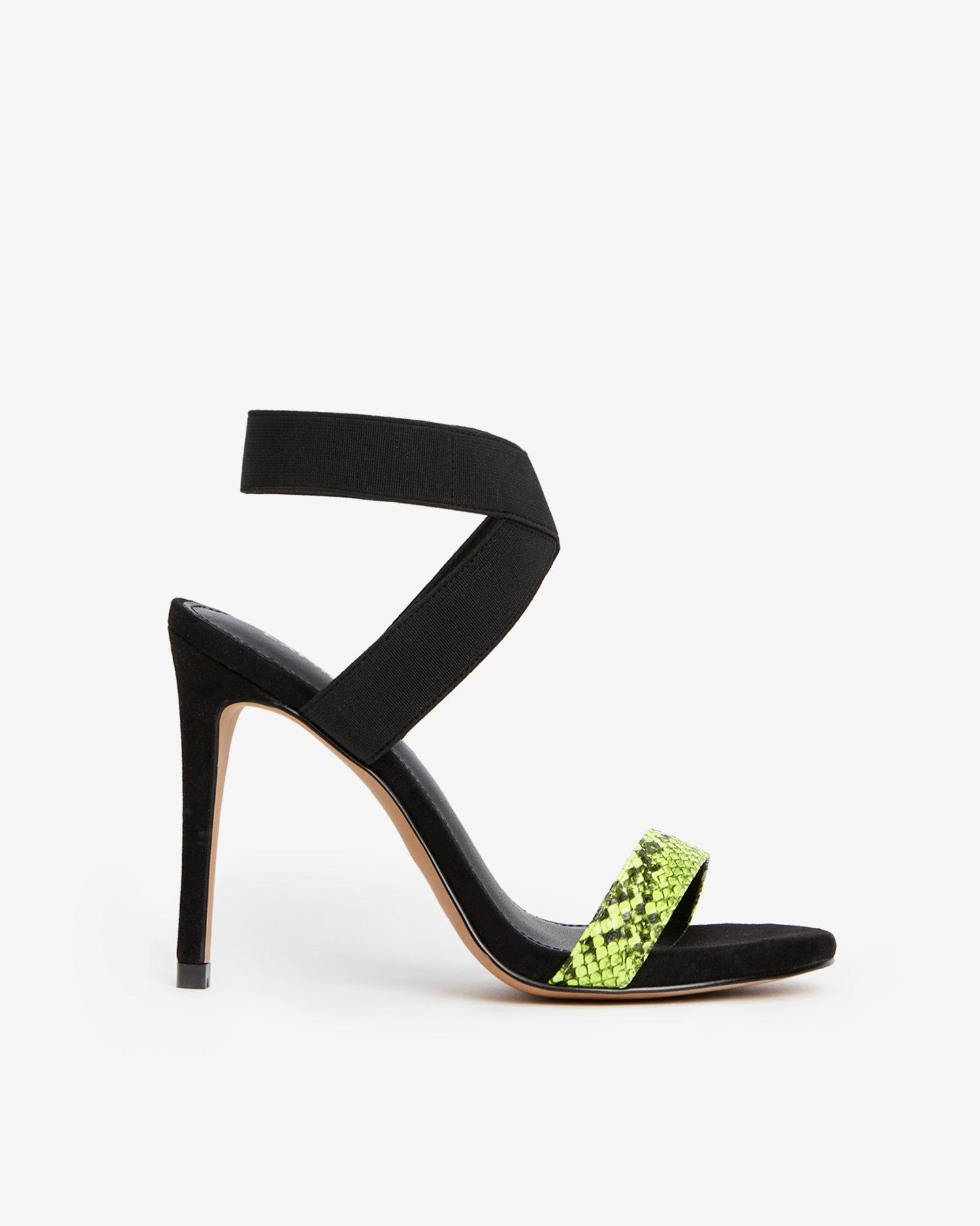 snakeskin strap heels