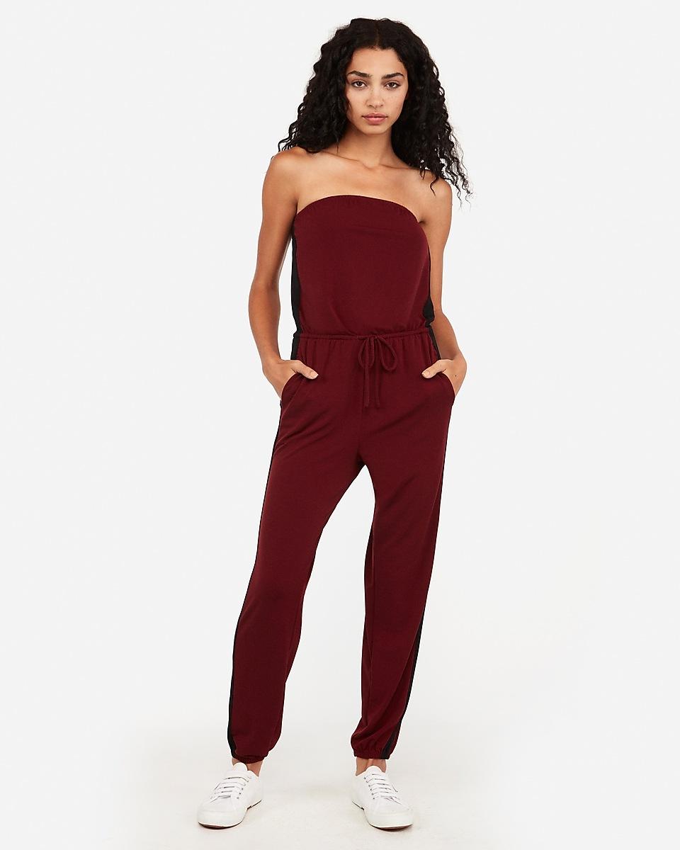 express striped jumpsuit