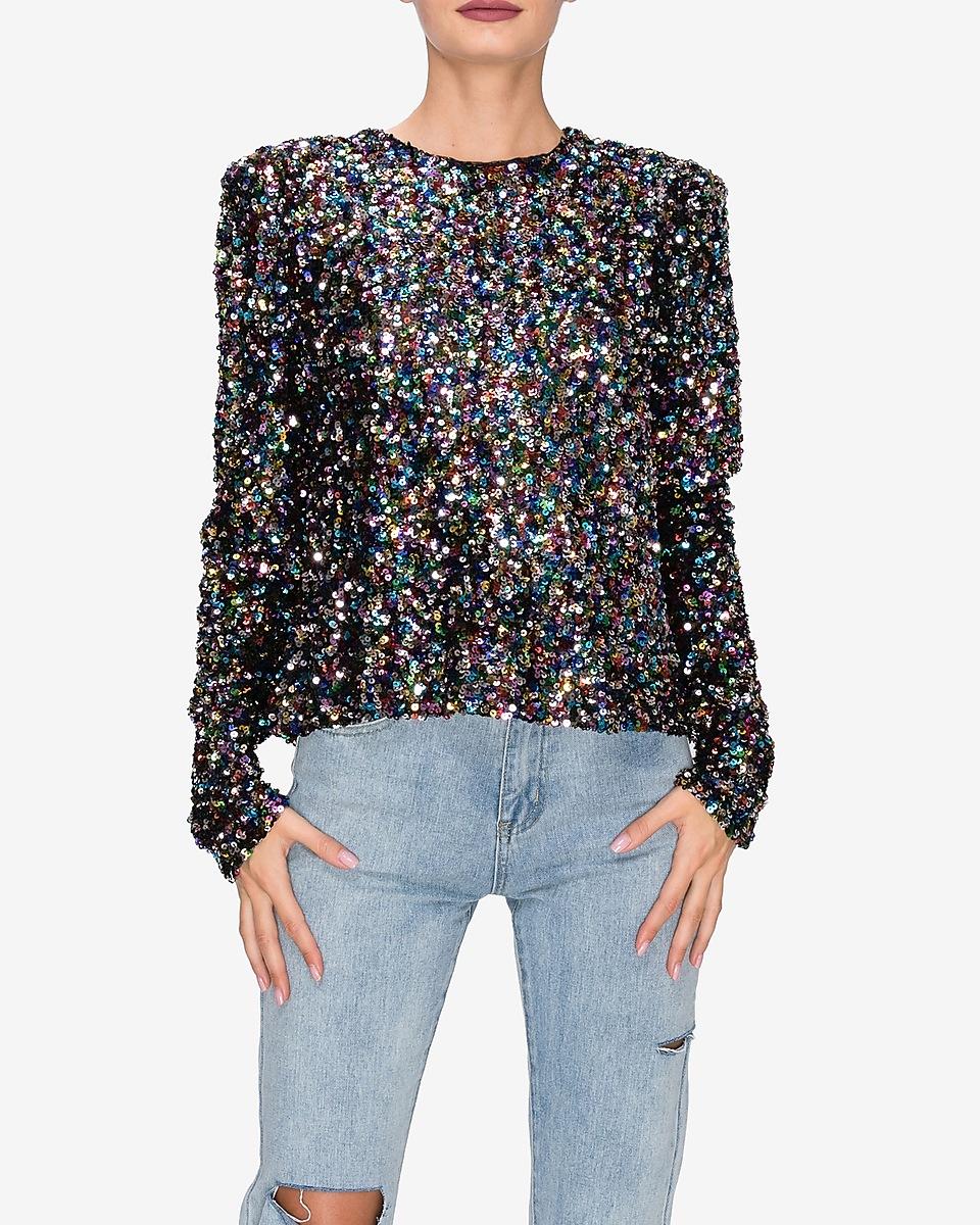 multi coloured sequin tops