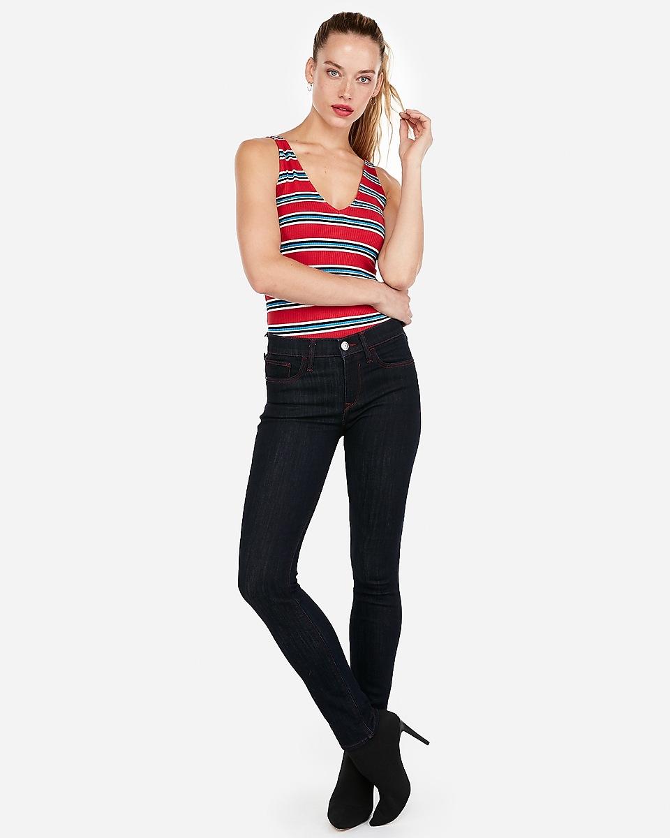 express jeans with red stripe