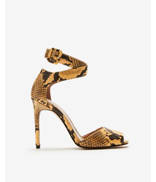 yellow snakeskin sandals