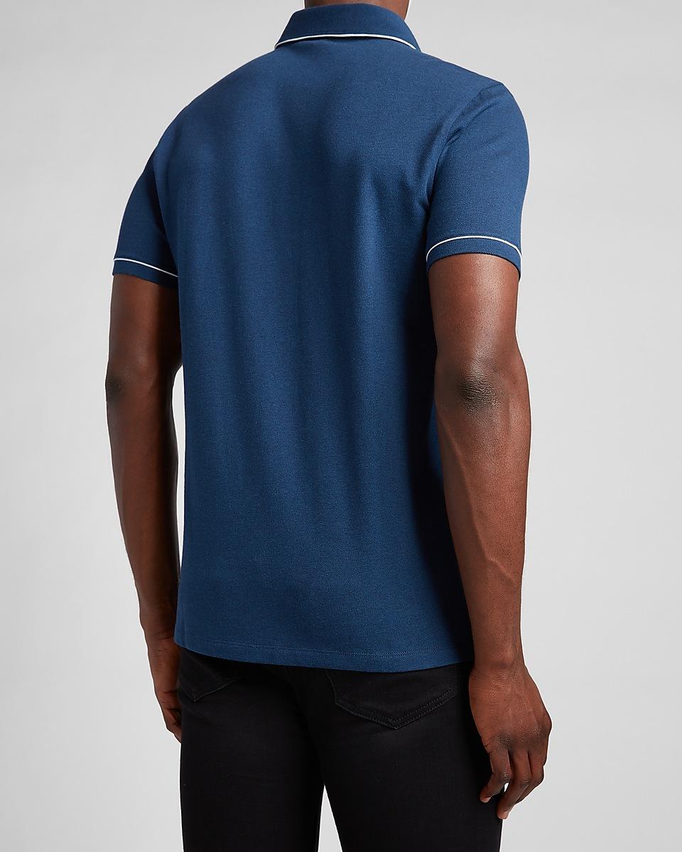 Express Denim Piped Luxe Pique Polo 