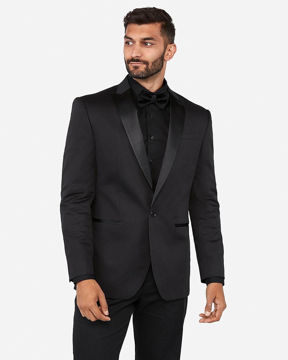 Express Classic Black Satin Peak Lapel Tuxedo Jacket for Men Lyst