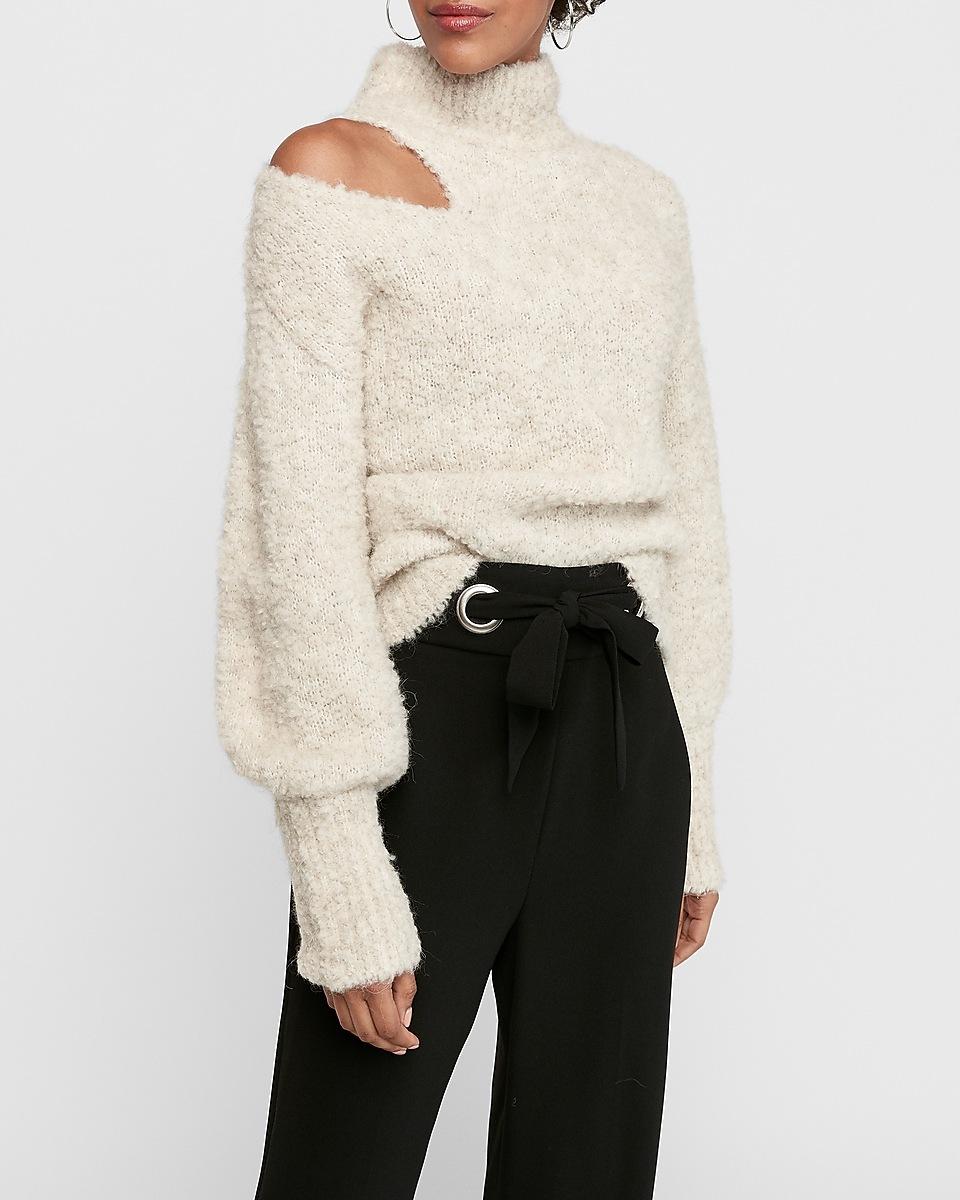 asymmetrical neck sweater