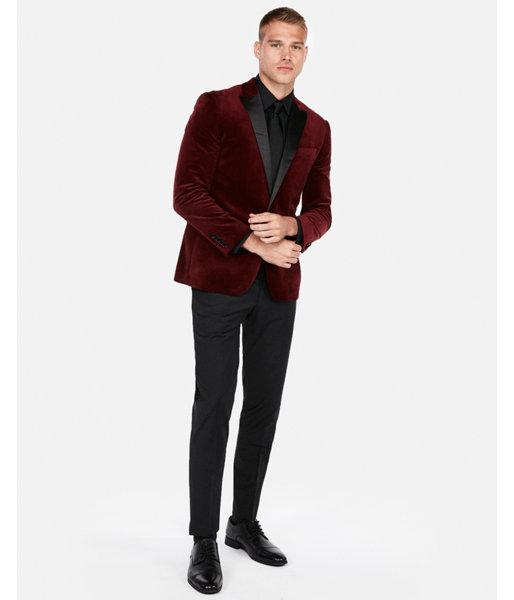 red suede tuxedo jacket