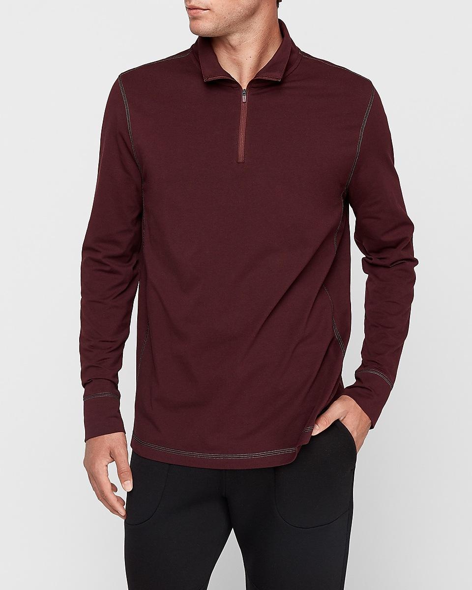 Download Express Mock Neck Quarter Zip Pullover Red S for Men - Lyst