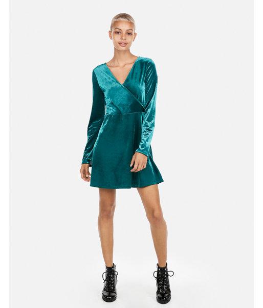 express green velvet dress