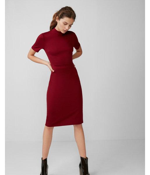 mock neck sheath dress