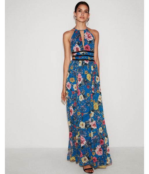 prom dress with rose train