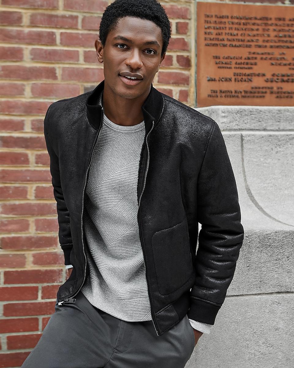 sherpa lined bomber jacket