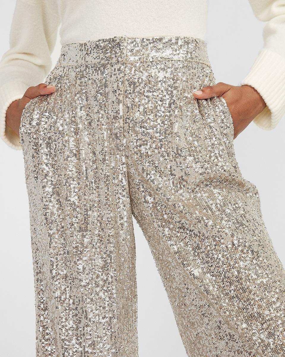 high waisted sequin pants