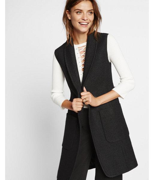 black sleeveless coat