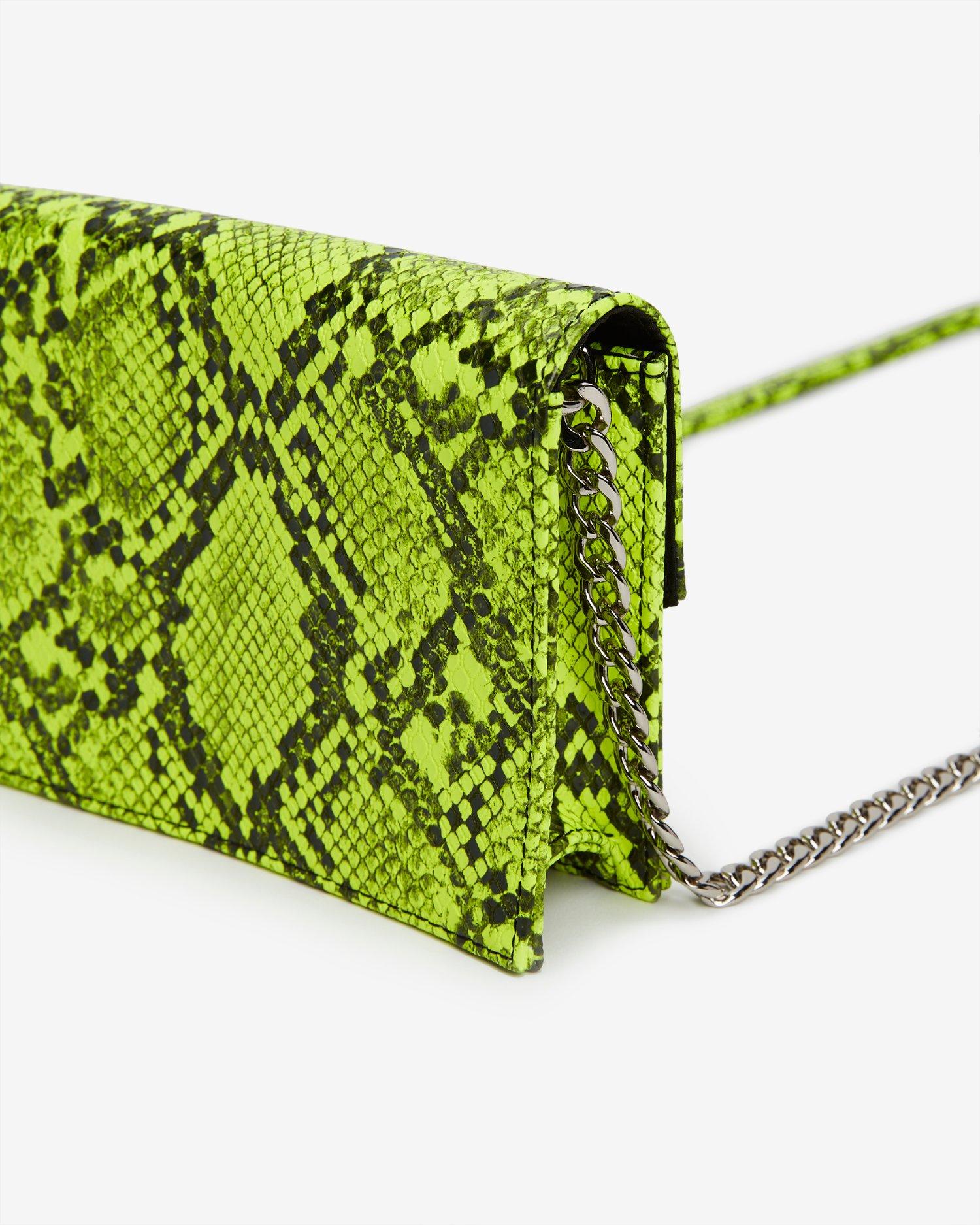 neon green snakeskin bag