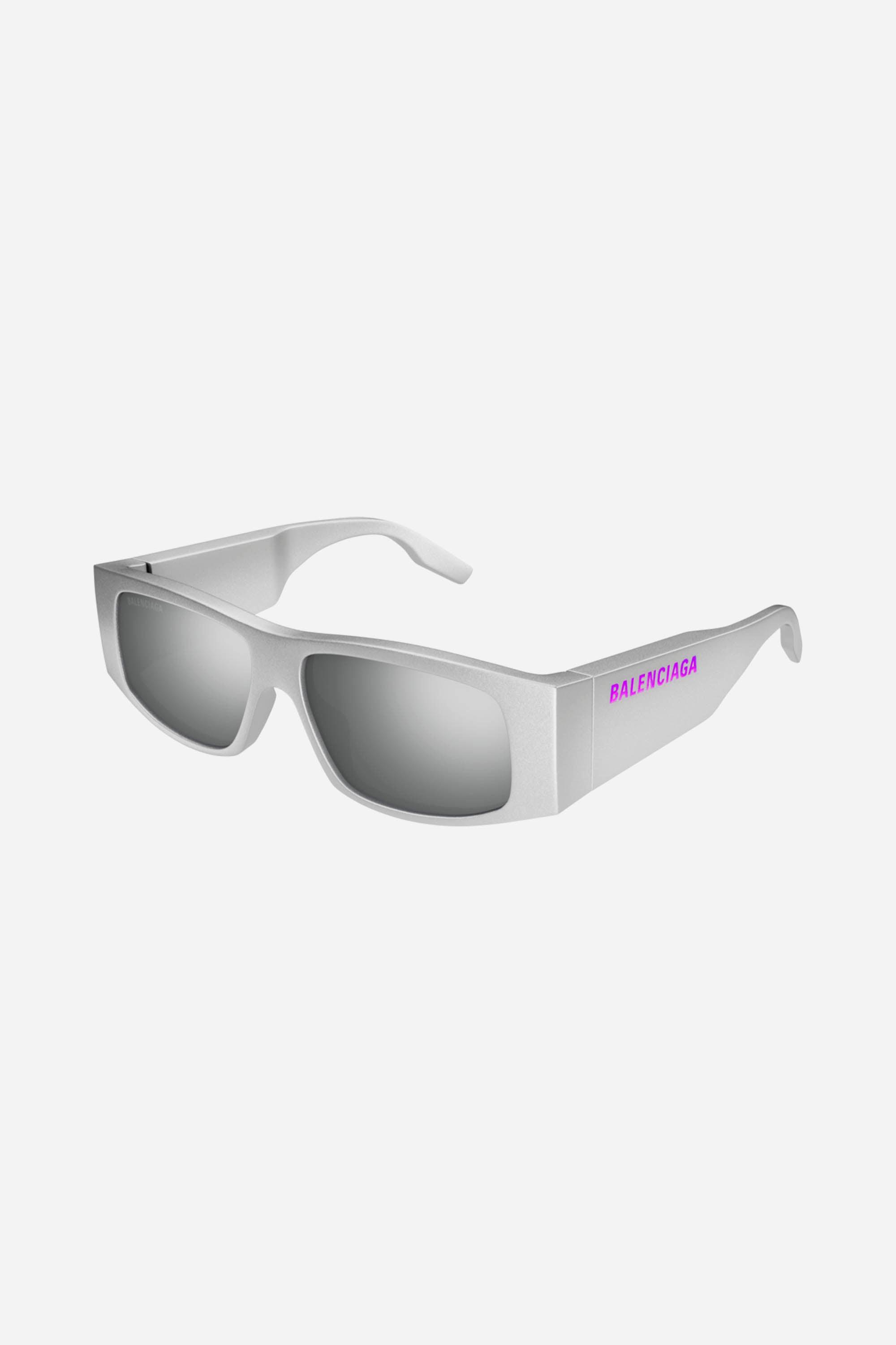 Balenciaga Led Frame Silver Sunglasses in Metallic | Lyst