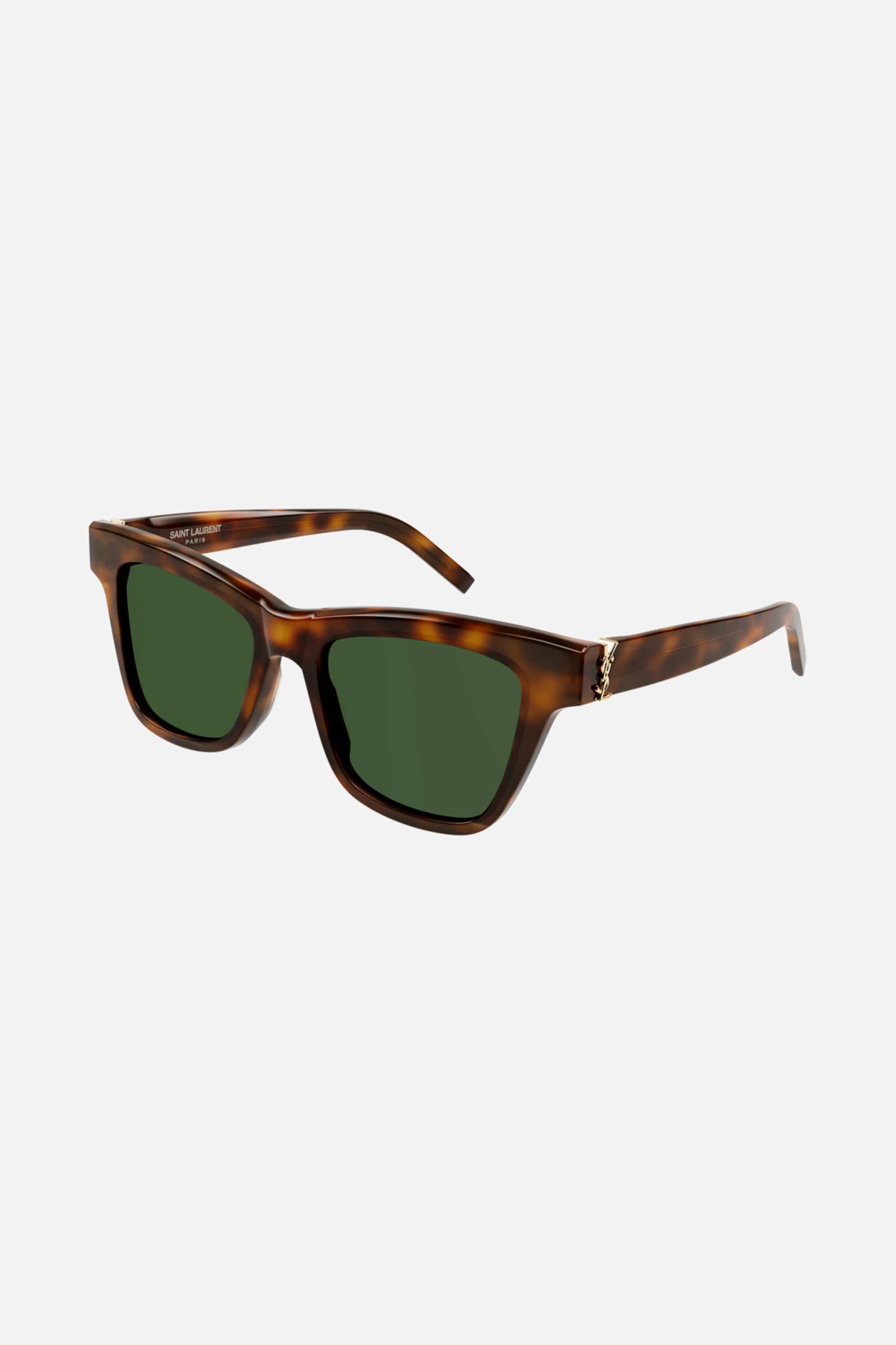 Saint Laurent Cat Eye Ysl Havana Sunglasses in Green Lyst