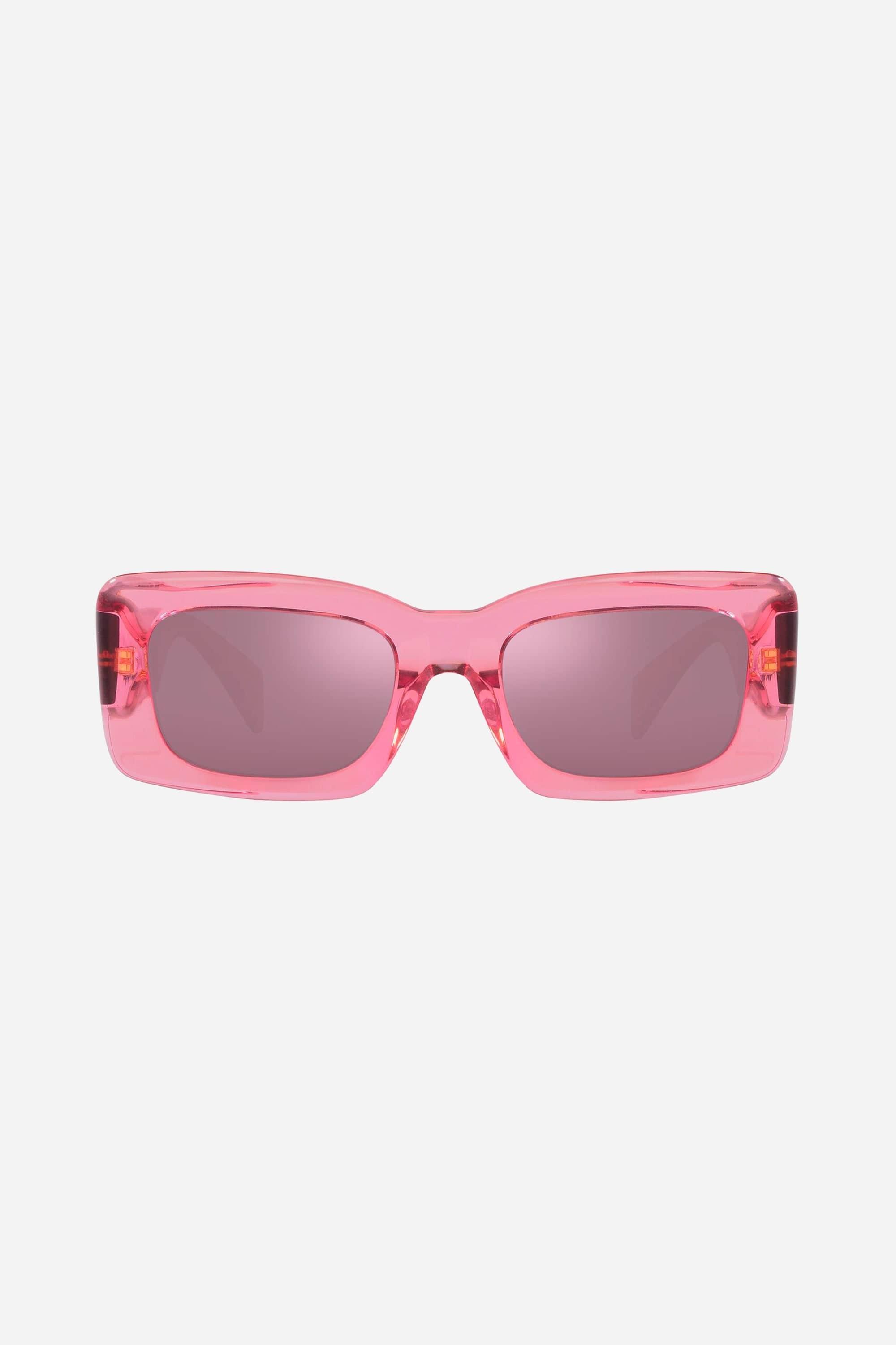 Versace Squared Transparent Pink Sunglasses