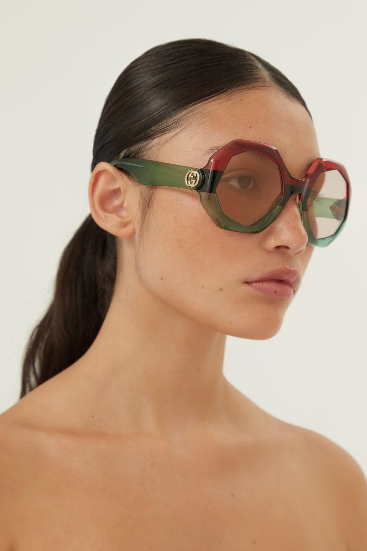 Gucci Pre Order Available 15th Dec Hexagonal Tricolor Sunglasses in