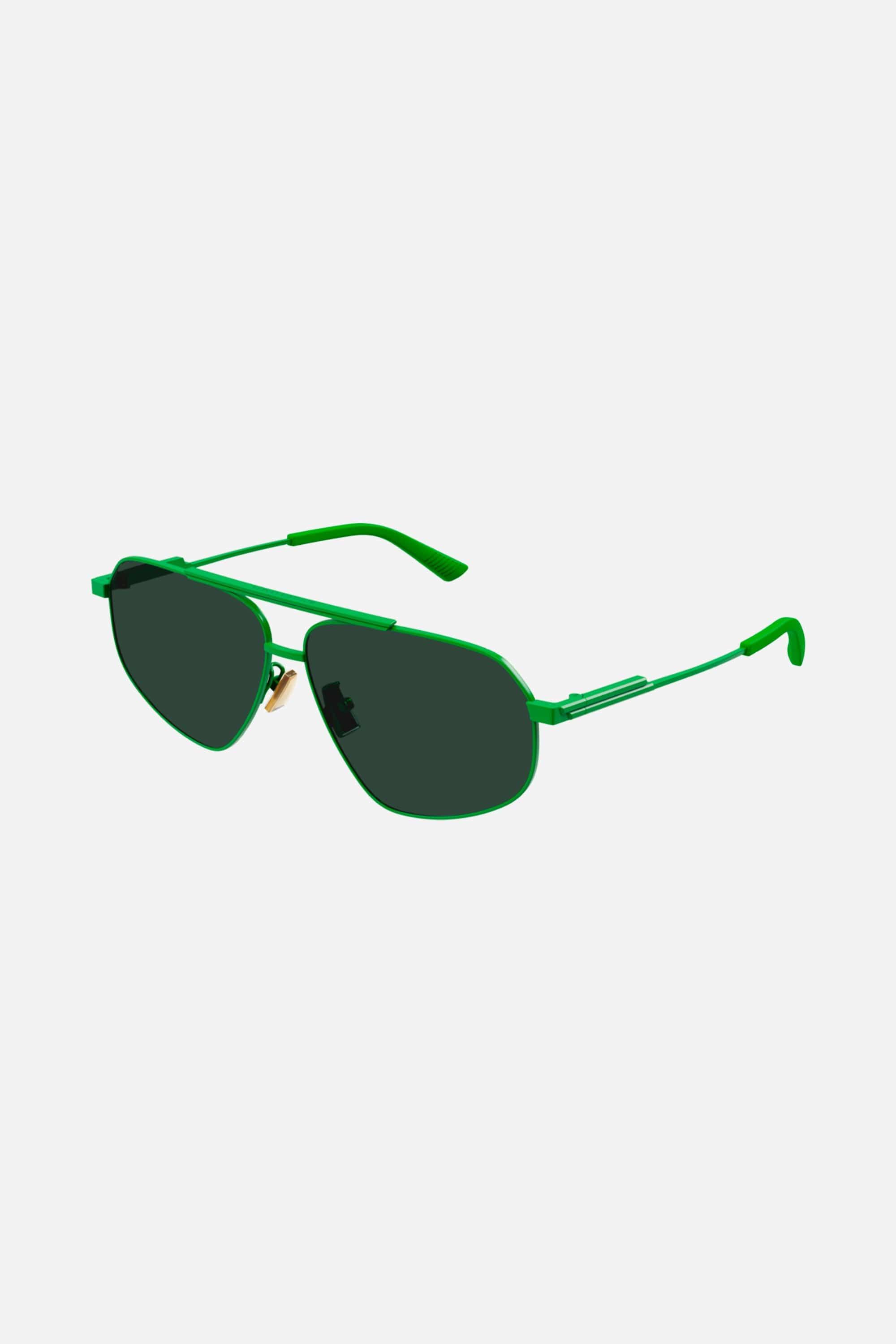Bottega Geometric Caravan Metal Green Sunglasses Lyst