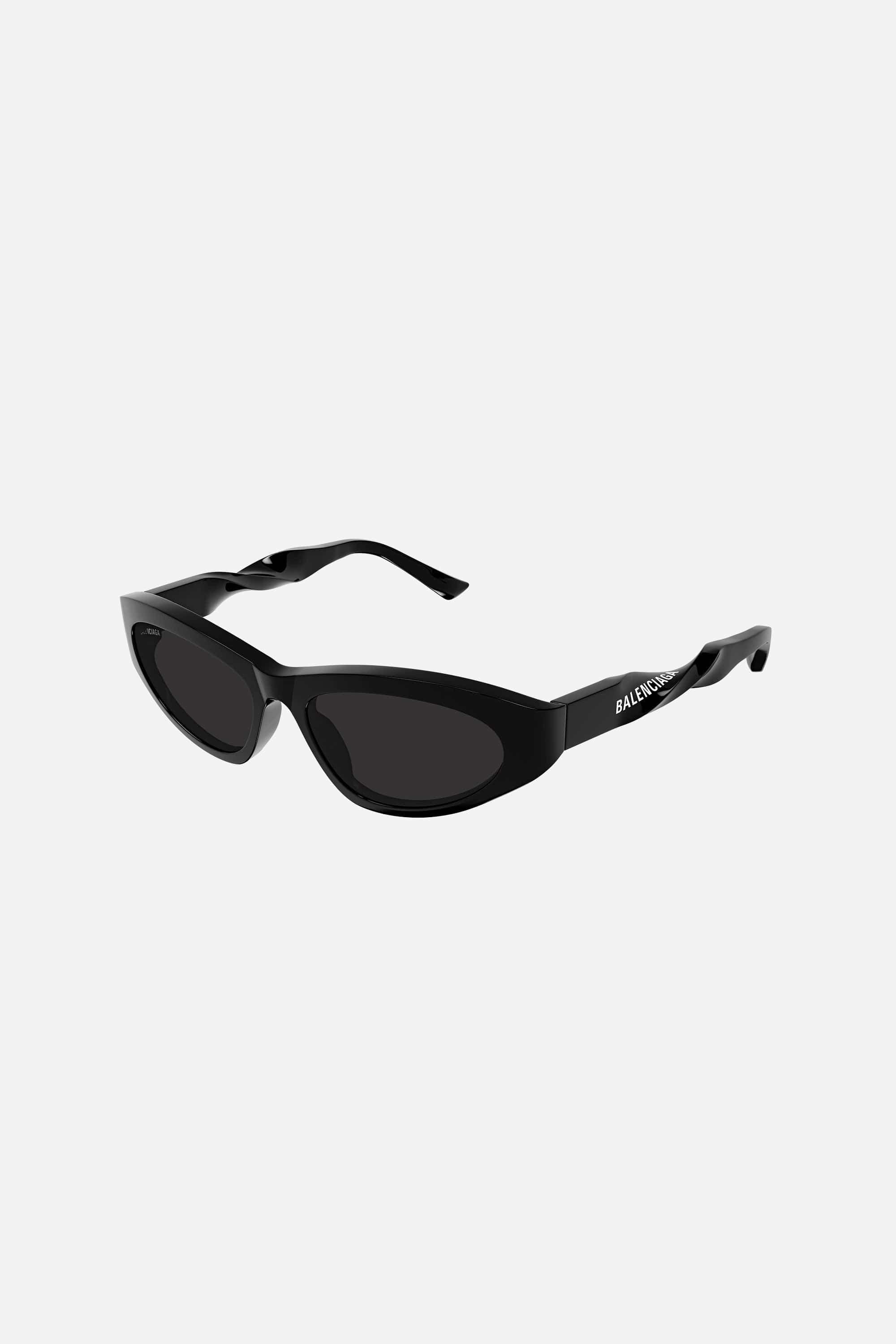 Balenciaga Cat-eye Twisted Black Sunglasses | Lyst