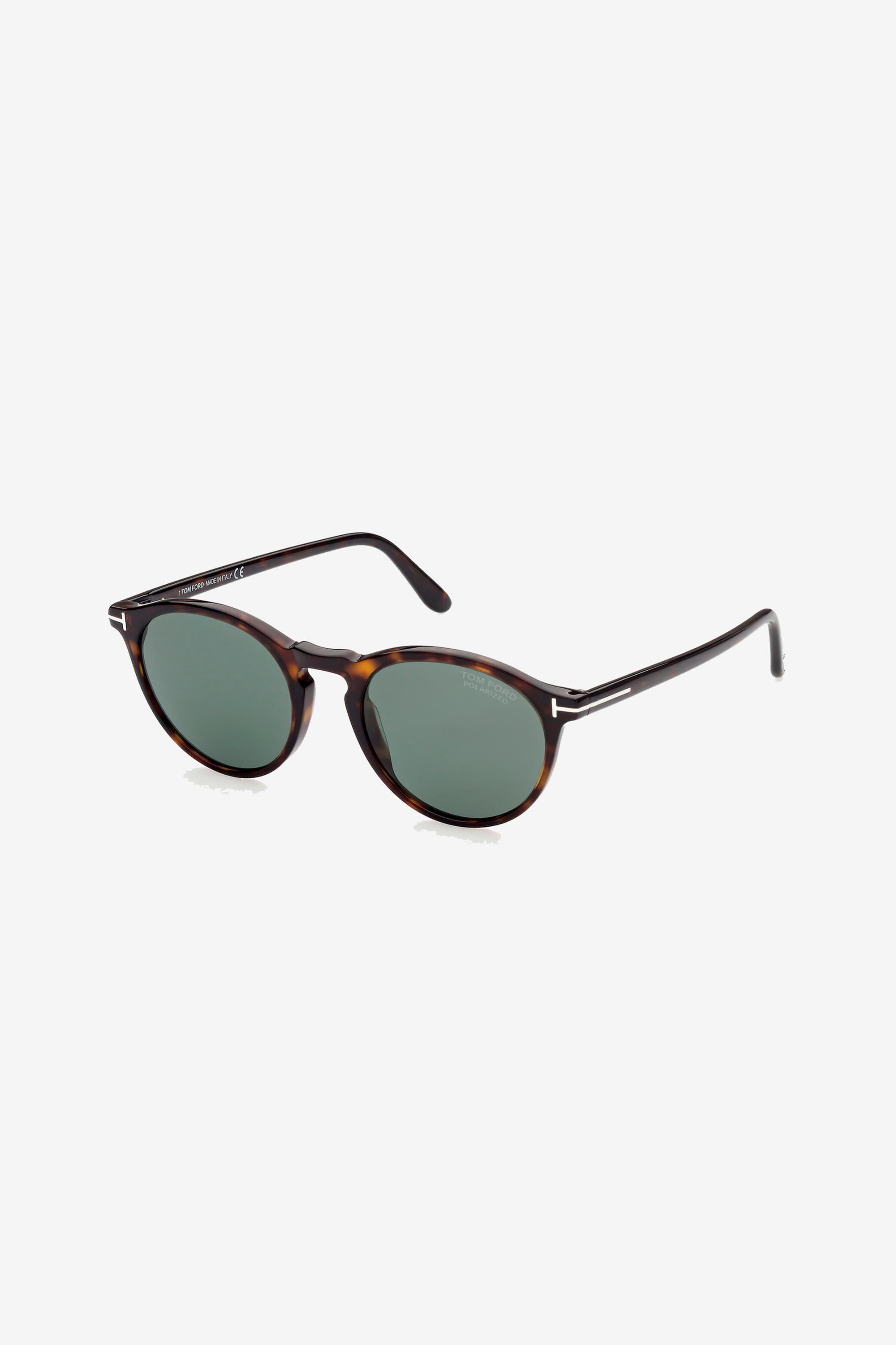 Tom Ford Dark Havana Round Sunglasses for Men | Lyst