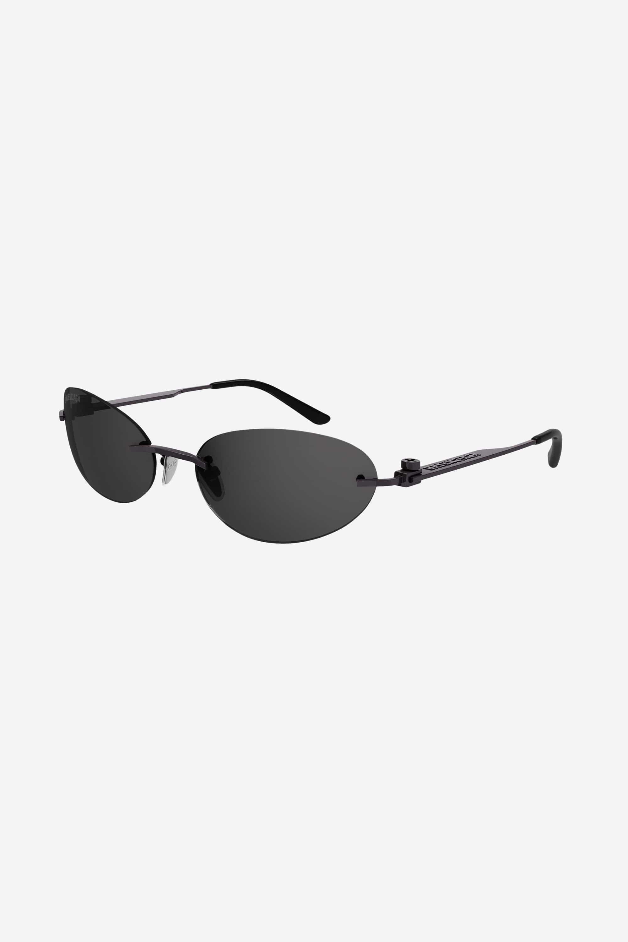 Balenciaga Available 27th March- Oval Metal Black Sunglasses | Lyst
