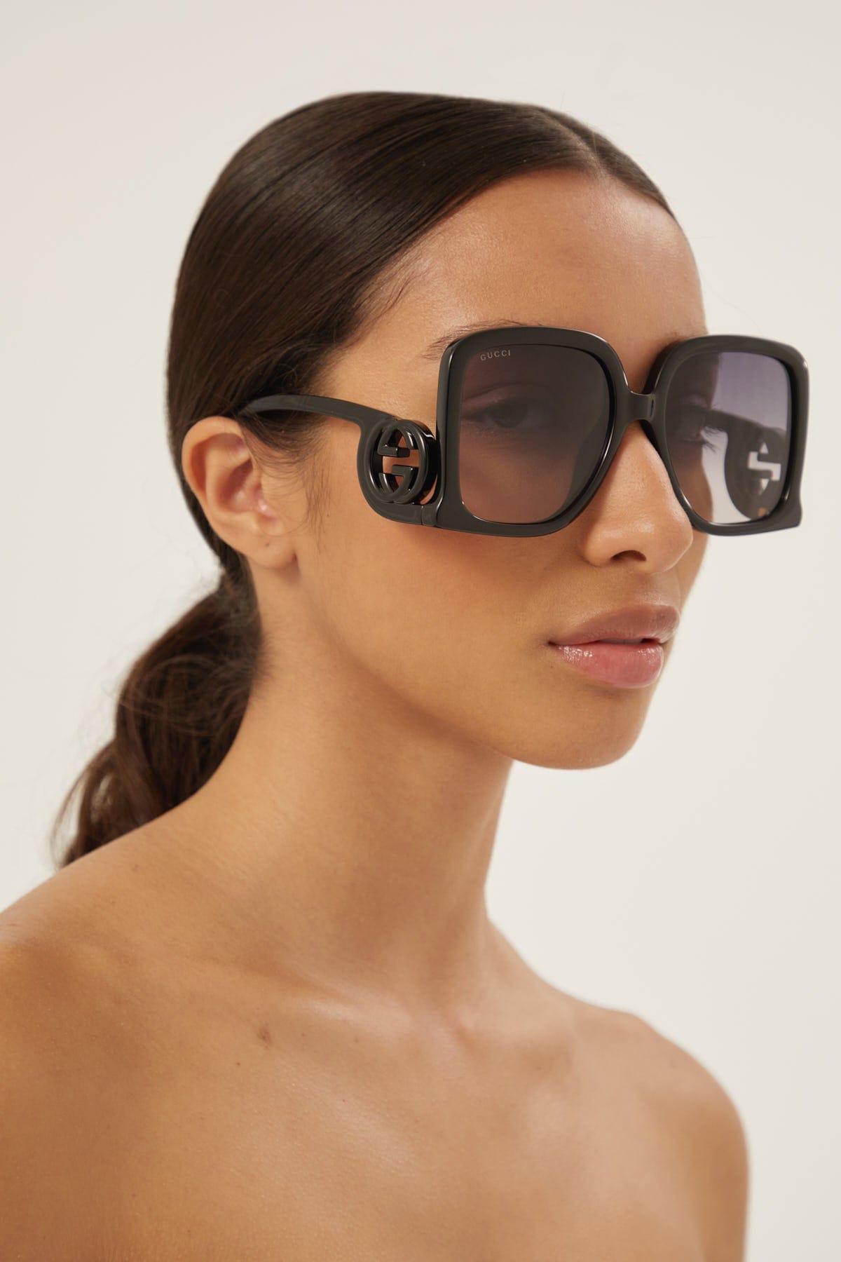 Gucci GG1326S Black Butterfly Shape Sunglasses | Lyst