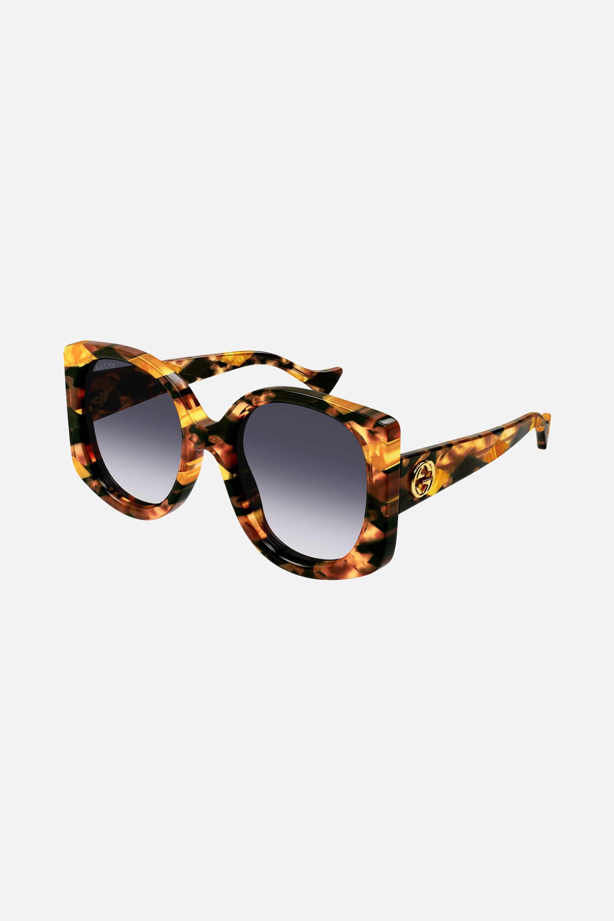 Gucci GG1257s Oversized Butterfly Multicolor GG Sunglasses in Brown | Lyst