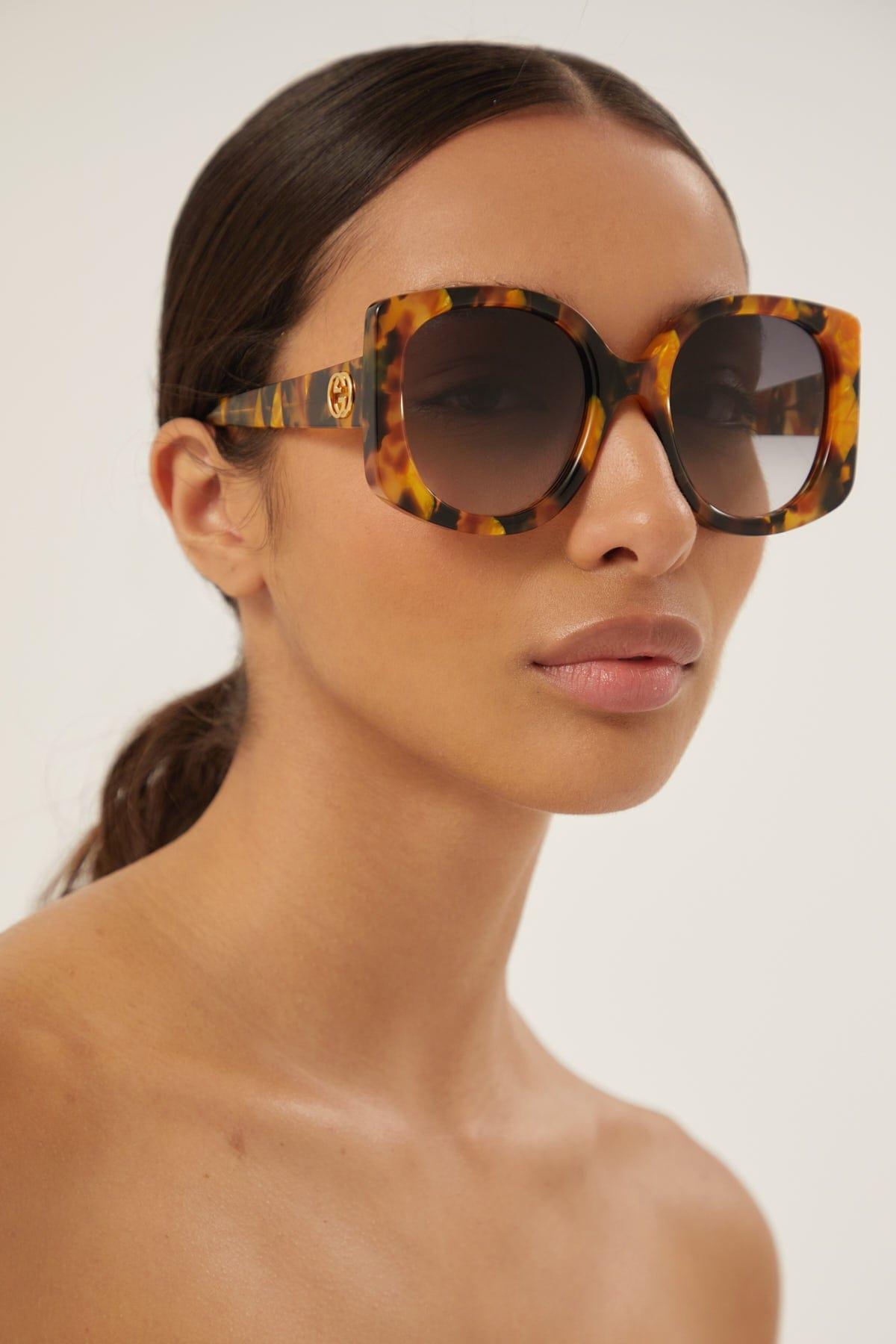 killing Trække ud lodret Gucci GG1257s Oversized Butterfly Multicolor GG Sunglasses in Brown | Lyst