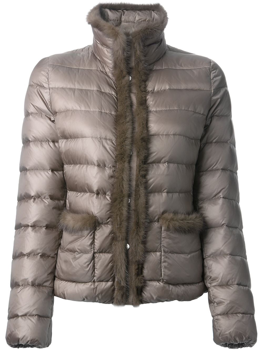 Moncler 'Temple' Padded Jacket in Brown | Lyst