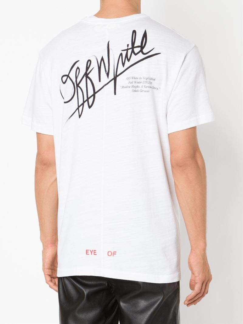 OffWhite c/o Virgil Abloh Text and Tiger Print Cotton TShirt in White