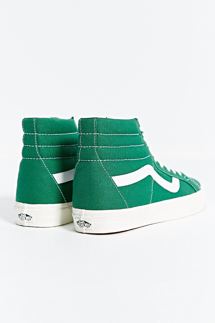 green and white high top vans