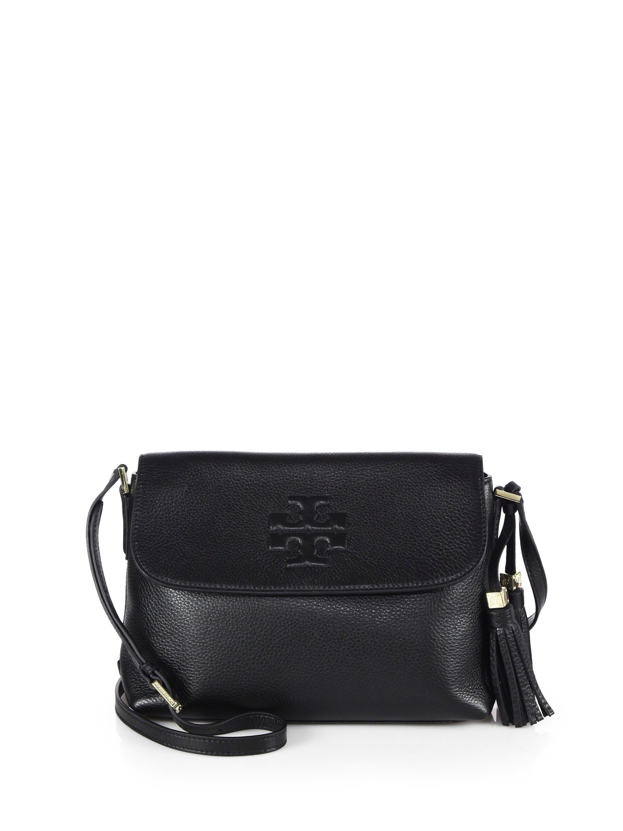 Tory Burch Leather Thea Messenger Bag in Black Lyst