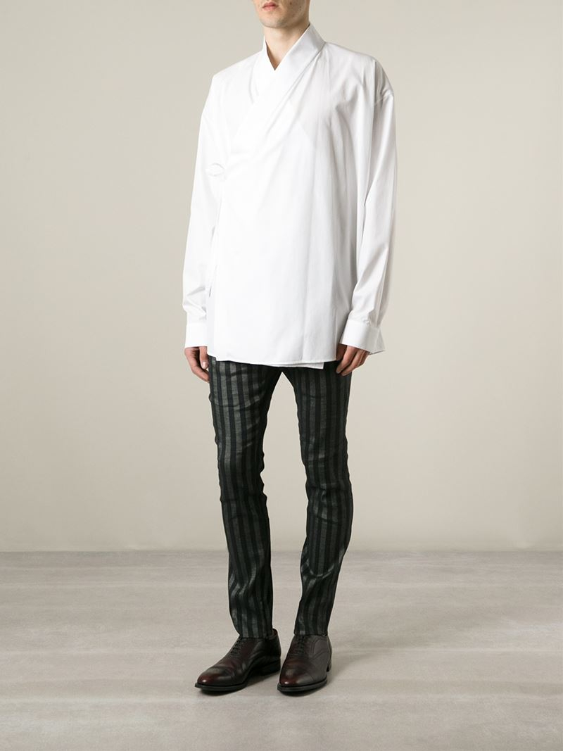 Haider Ackermann Kimono Shirt in White for Men | Lyst