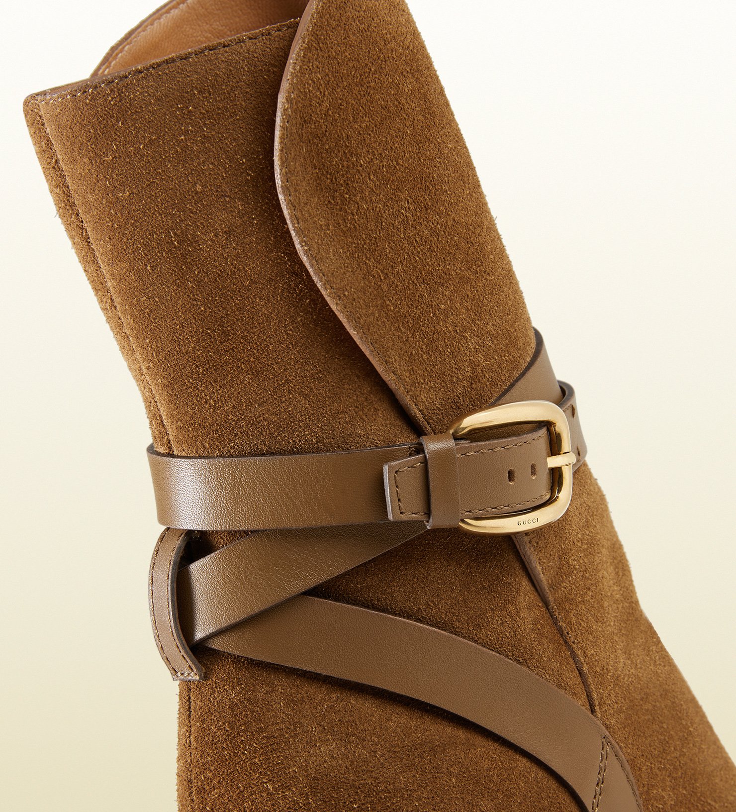 Gucci Suede Ankle Boot in Brown Lyst