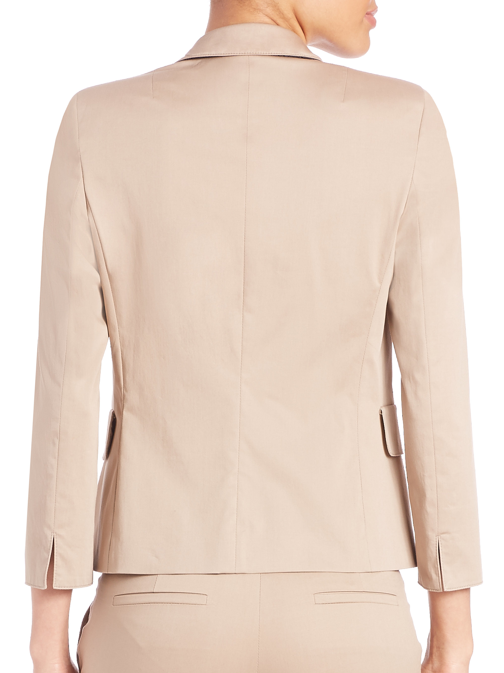 lyst akris punto stretch cotton blazer in lyst akris punto stretch cotton blazer in