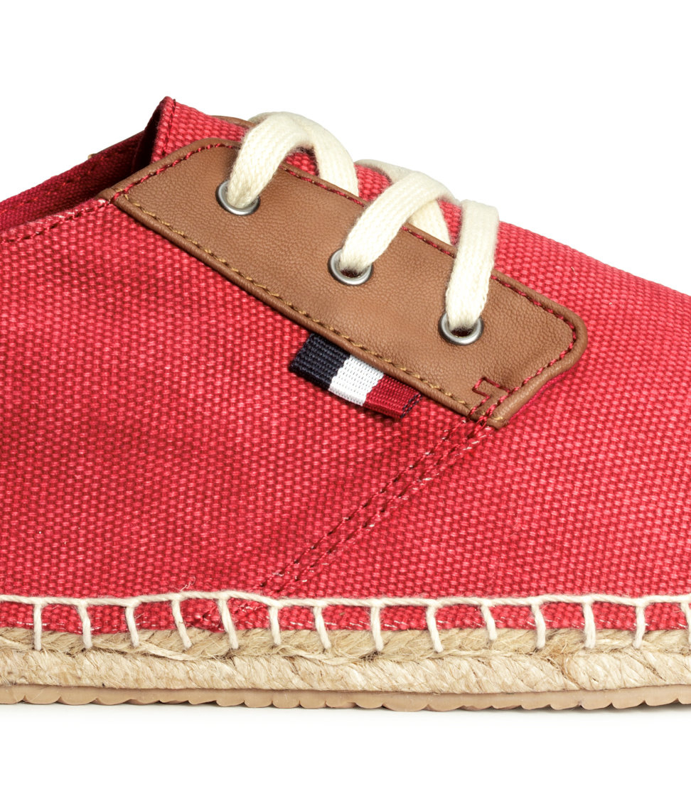 H&M Lace-Up Espadrilles in Red for Men - Lyst