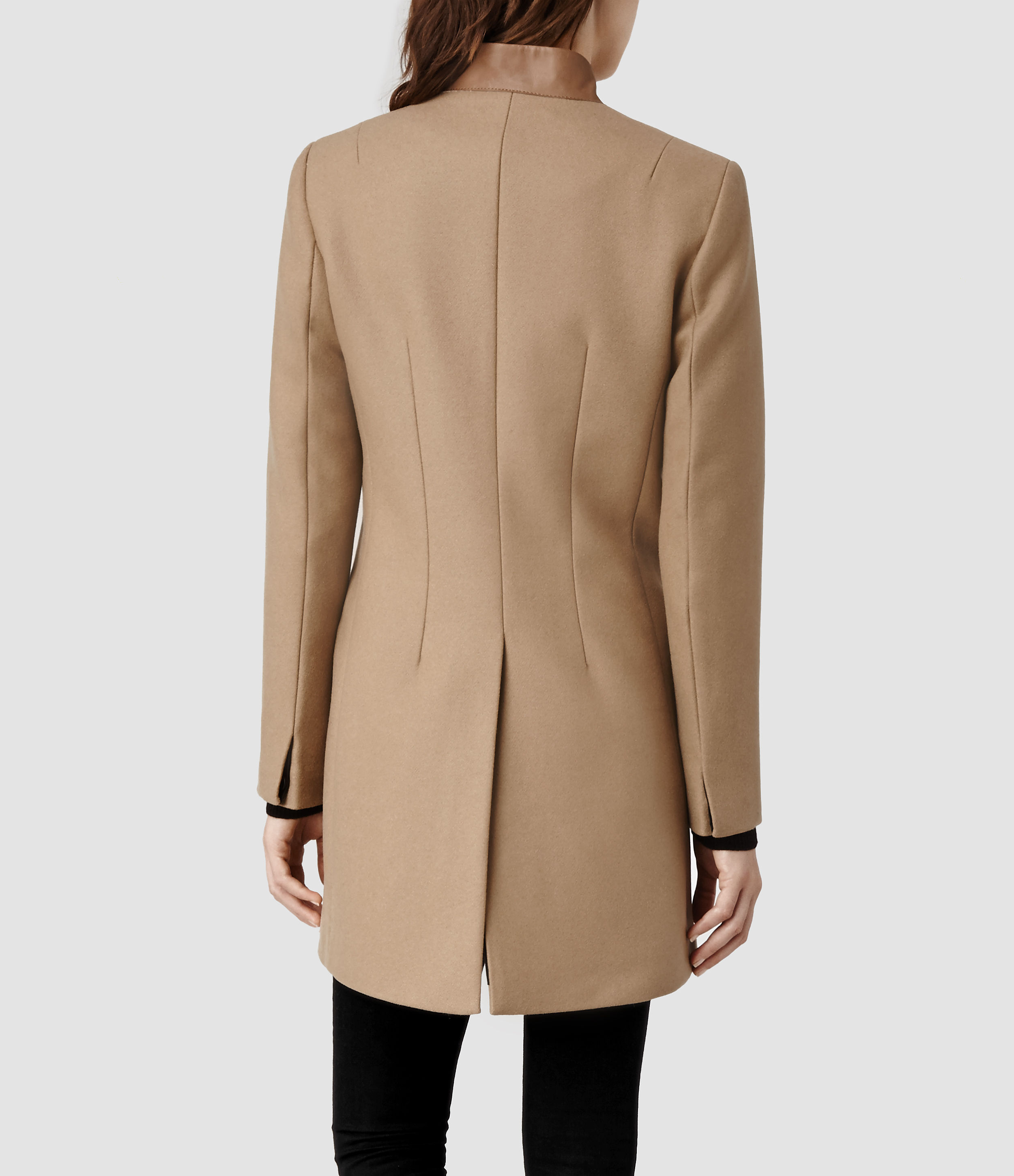 allsaints camel coat
