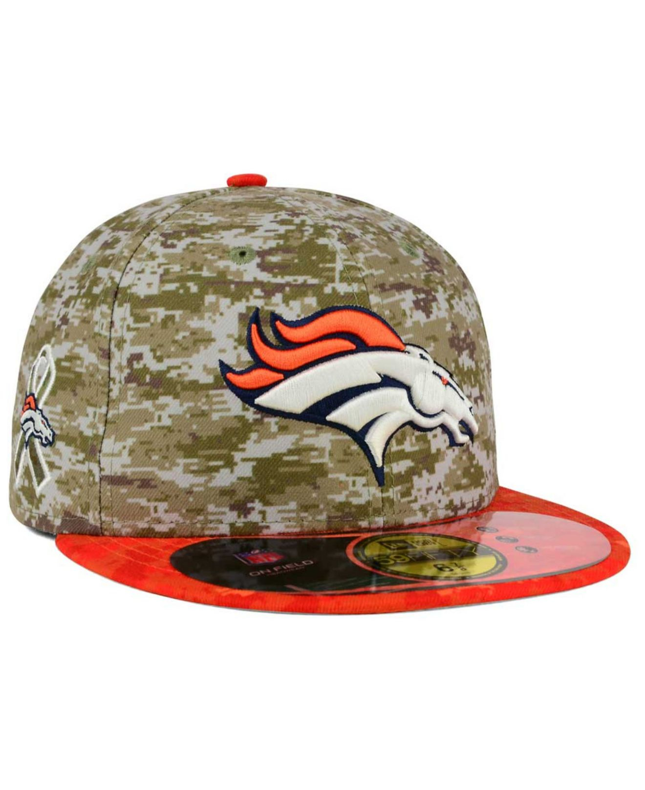 KTZ Denver Broncos Salute To Service 59fifty Cap in Camo/Orange (Green 
