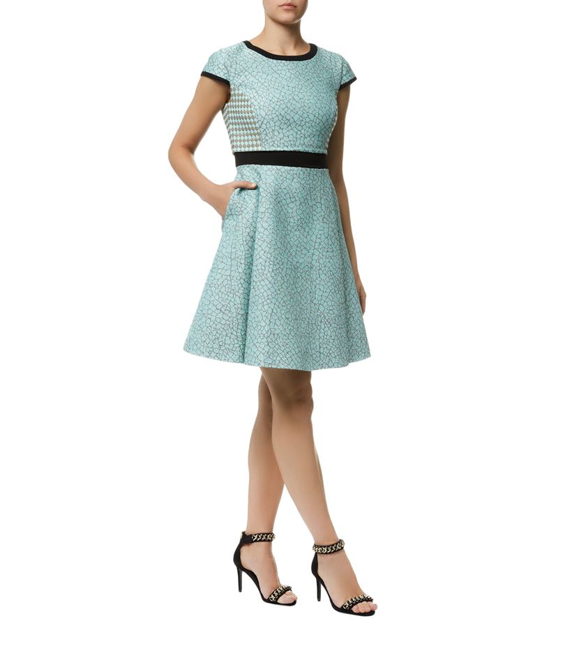 ted baker qiara pleated detail dress in blue lyst ted baker qiara pleated detail dress in blue lyst