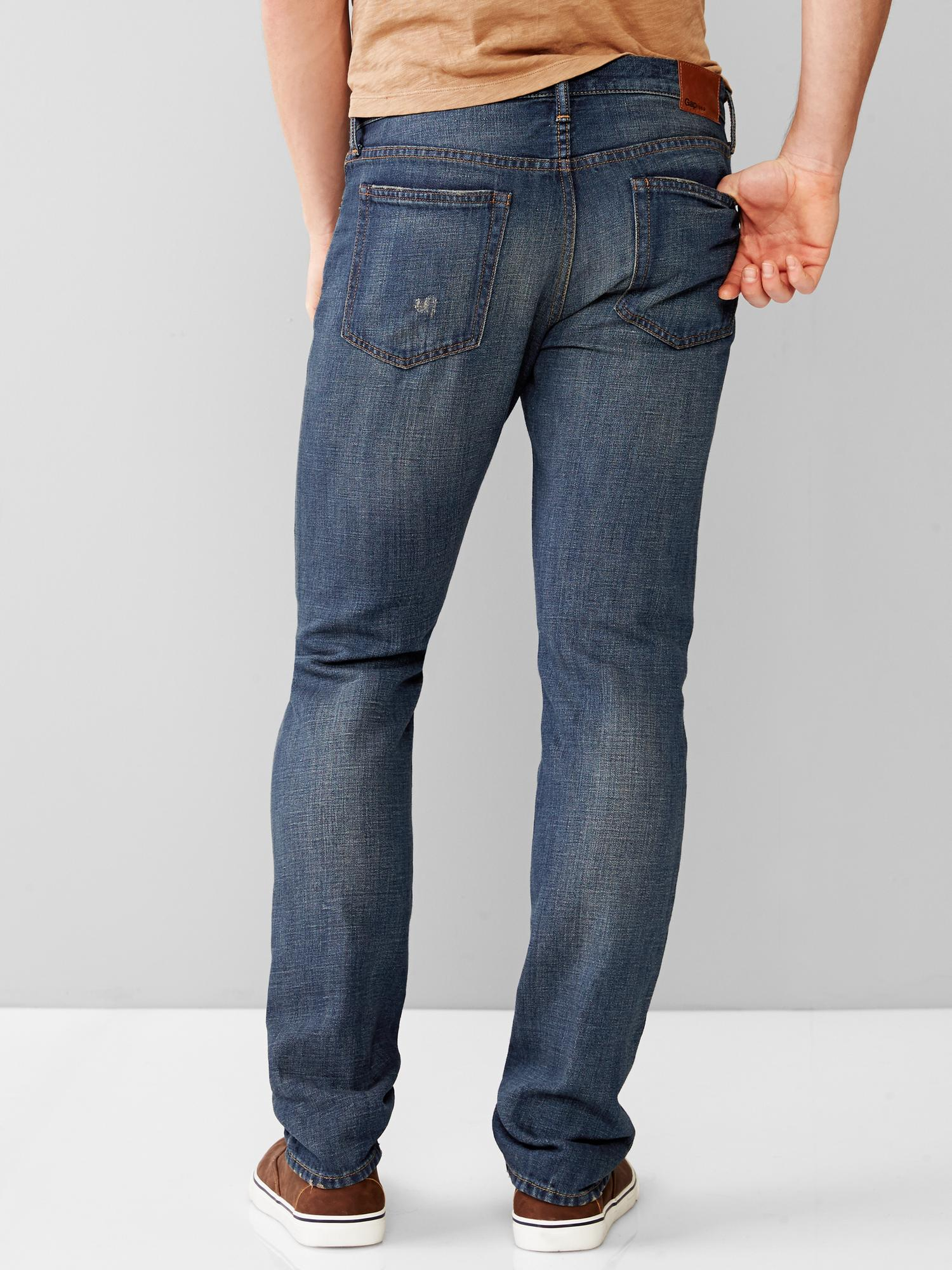 Gap 1969 Slim Fit Jeans (flagstaff Wash) in Blue for Men (INDIGO REPAIR ...