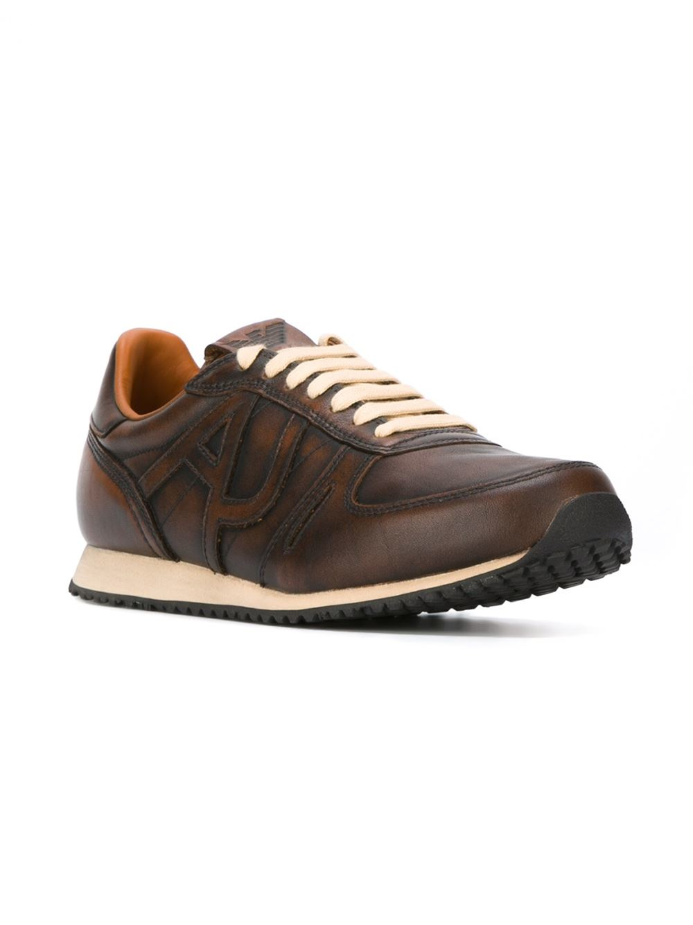 armani sneakers mens lyst armani embossed leather low top sneakers in armani sneakers mens lyst armani embossed leather low top sneakers in