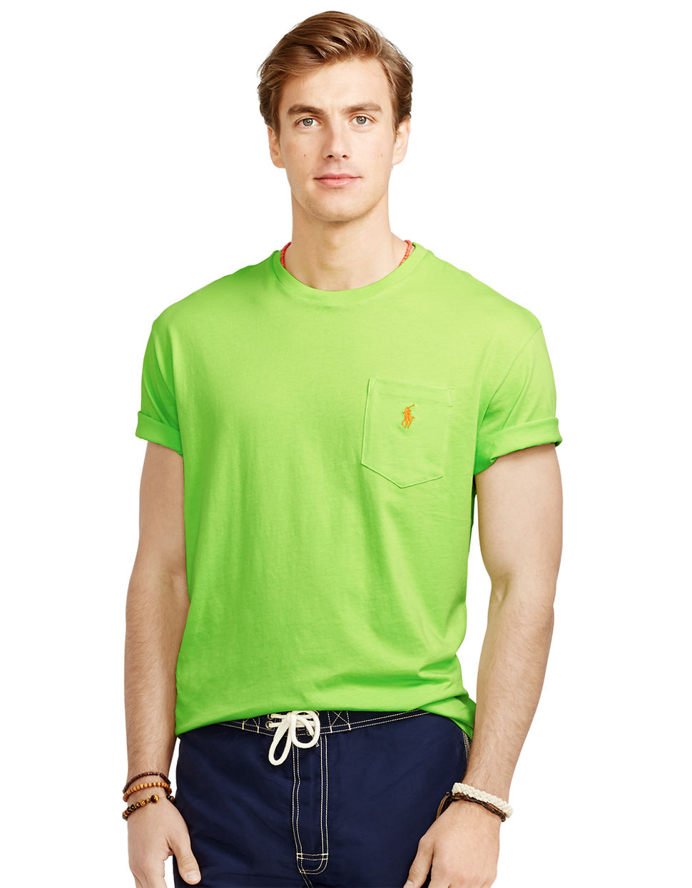 Polo Ralph Lauren Classic Fit Jersey Pocket Crewneck T-Shirt in Green ...