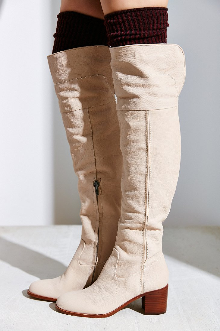 ivory over the knee boots